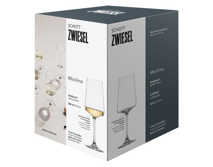 Elegante SCHOTT ZWIESEL MioVino Weißweingläser, 4er-Set, ideal für stilvollen Weingenuss, hochwertig und langlebig.