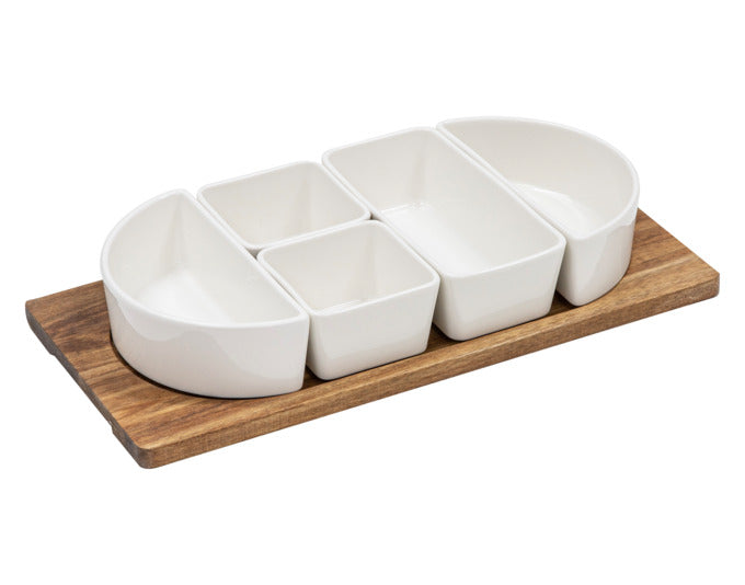 Elegantes 9-teiliges Schalenset von Ladelle, ideal zum Servieren und Teilen. Masse: 60,5x21x7 cm. Perfekt für stilvolle Präsentationen.
