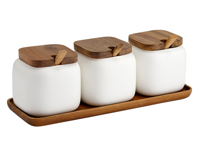 LADELLE Aufbewahrungsdosen-Set Essentials weiss 10-teilig 28x10.5x9.5 cm in  präsentiert im Onlineshop von KAQTU Design AG. Schale ist von LADELLE