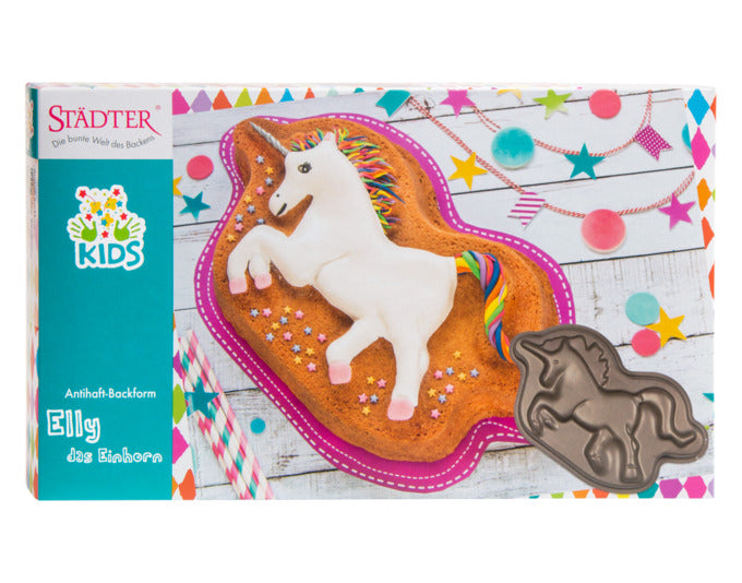Backform in Einhorn-Form, ideal für kreative Backideen. Maße: 36,5x21x6 cm. Perfekt für Kindergeburtstage und fantasievolle Kuchen.