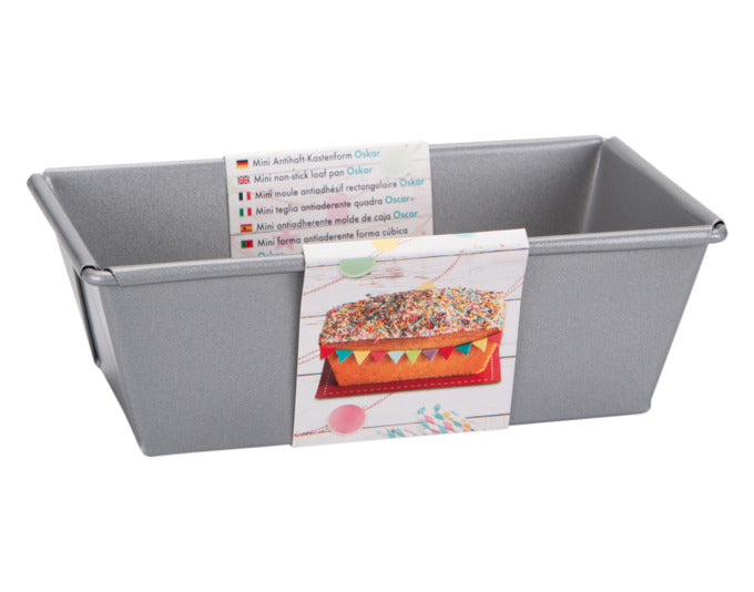 Mini-Kastenform von STÄDTER, ideal für Kinder, 15x8x5 cm, silber, perfekt für kleine Backprojekte und kreative Backideen.