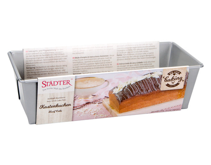 Hochwertige STÄDTER Cakeform 24x10x7 cm in Silber, ideal für Backliebhaber. Perfekt für Kuchen und Gebäck. Robust und langlebig.
