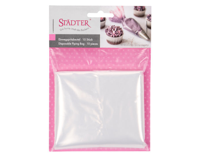 Einweg-Spritzbeutel von STÄDTER, 35 cm, 10 Stück, ideal für präzises Dekorieren und Backen, robust und hygienisch.