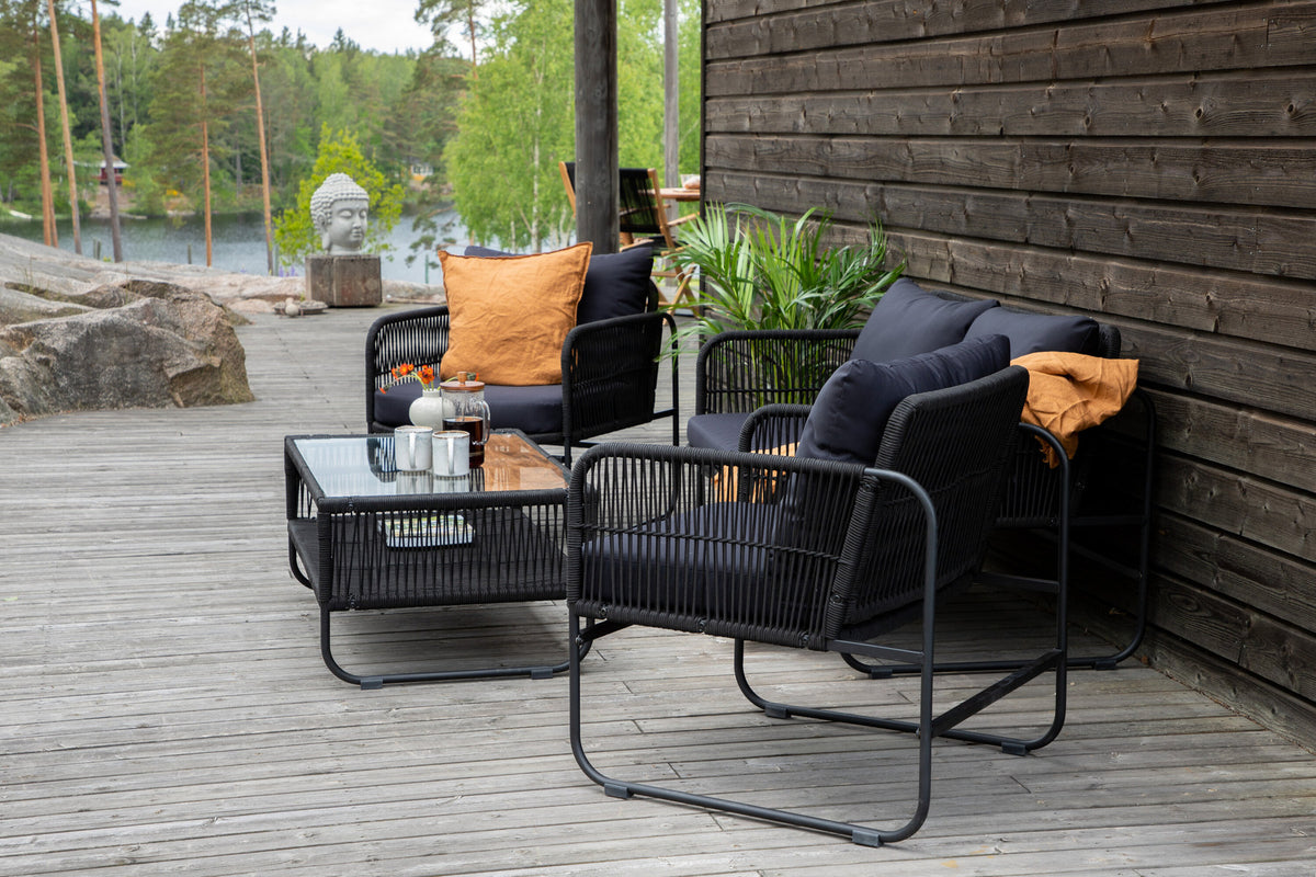 Utah Sofagarnitur in Schwarz präsentiert im Onlineshop von KAQTU Design AG. Loungeset ist von Venture Home