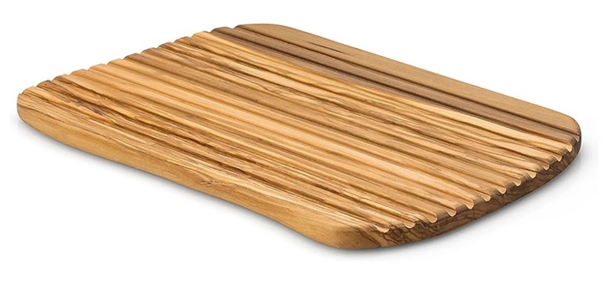 Elegantes Olivenholz Brotschneidebrett 37x25x1,6 cm: robust, langlebig, einzigartig gemasert, ideal für Brot & Gemüse. Ein Must-Have!