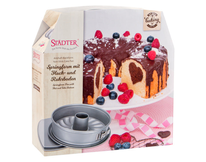 Springform mit Rohrboden, 28 cm Durchmesser, 7 cm Höhe, silber, ideal für Backen, hochwertige Qualität von STÄDTER.