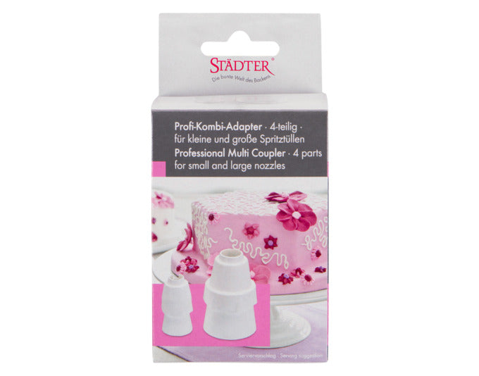 STÄDTER Spritzbeutel Profi-Adapter Kombi Fine Line: Perfekt für präzises Dekorieren und Backen, hochwertig und vielseitig einsetzbar.