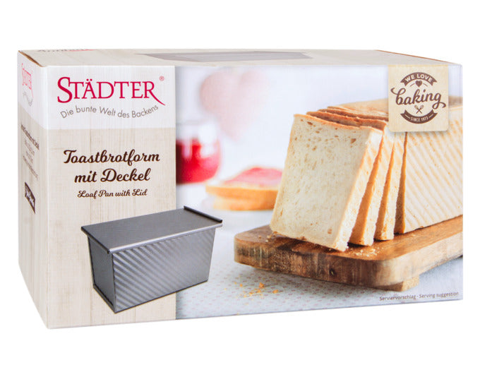 Toastbrotform mit Deckel, 21.5x12x11 cm, silber, ideal für gleichmäßiges Backen. Hochwertig, langlebig, von STÄDTER.