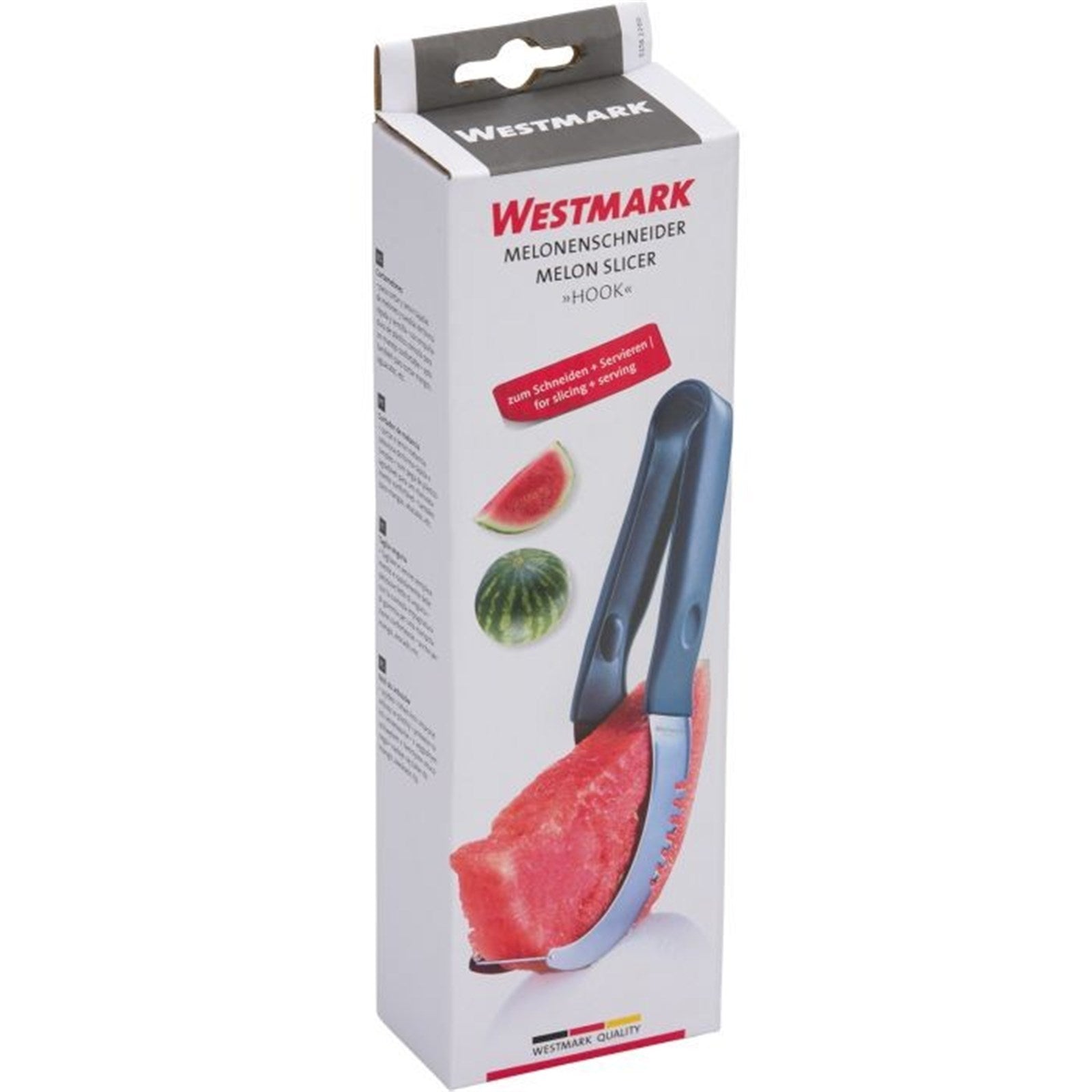 Effizienter Melonenschneider von Westmark, 23.5x3.8x6.8cm, perfekt für gleichmäßige Melonenstücke und einfaches Servieren.