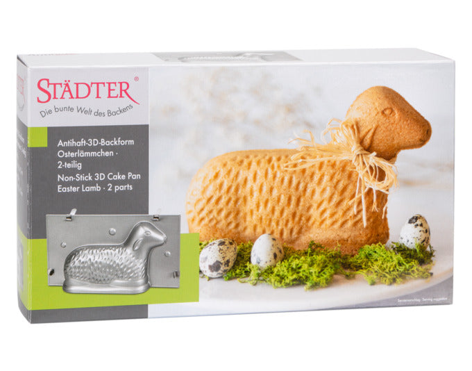 3D-Backform für Osterlämmchen, 27,5x15x7 cm, ideal für kreative Osterbäckereien, hochwertige Qualität von STÄDTER.