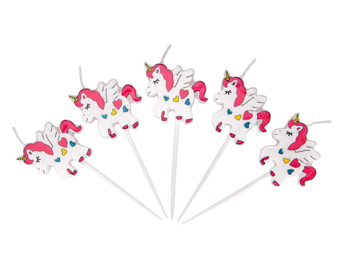 STÄDTER Kerzen Einhorn Sticks 3x7.5 cm 5-teilig bunt in  präsentiert im Onlineshop von KAQTU Design AG. Dekoration ist von STÄDTER