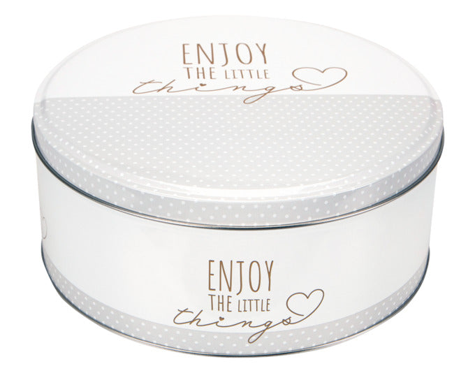 STÄDTER Gebäckdose Enjoy the little things ø 22x9.5 cm weiss rund in  präsentiert im Onlineshop von KAQTU Design AG. Aufbewahrungsdose ist von STÄDTER