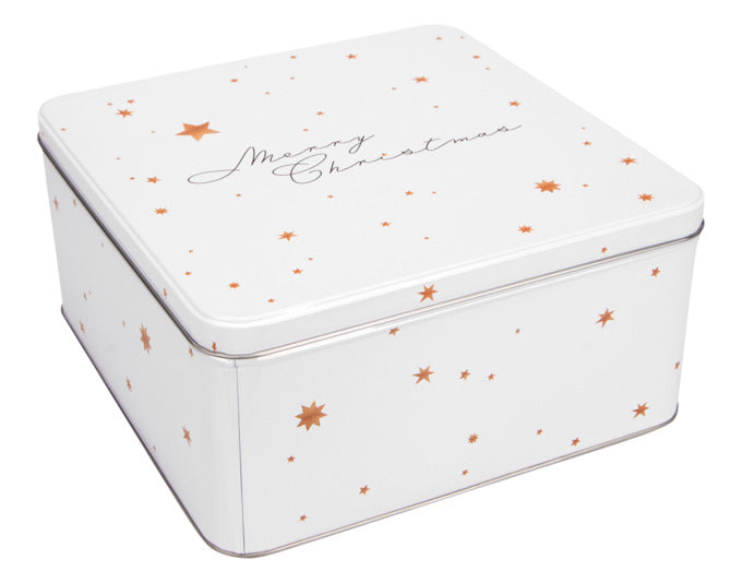 STÄDTER Gebäckdose Merry Christmas 21x21x10 cm weiss eckig in  präsentiert im Onlineshop von KAQTU Design AG. Aufbewahrungsdose ist von STÄDTER