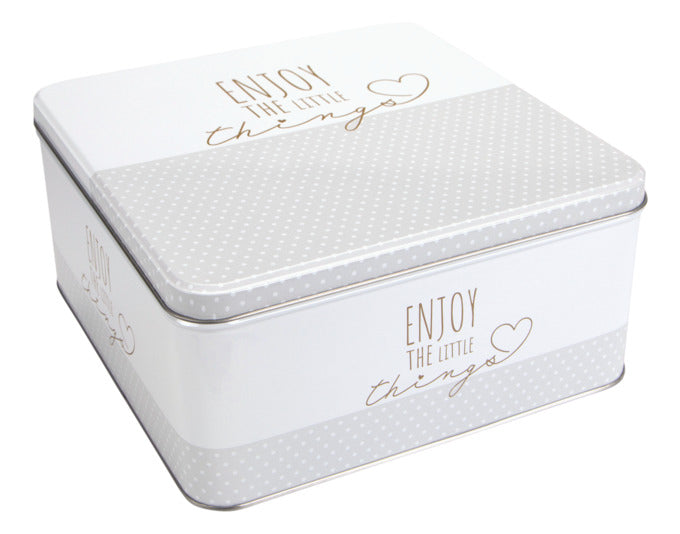 STÄDTER Gebäckdose Enjoy the little things 21x21x10 cm weiss eckig in  präsentiert im Onlineshop von KAQTU Design AG. Aufbewahrungsdose ist von STÄDTER