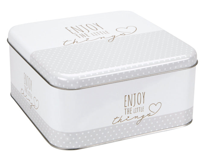 STÄDTER Gebäckdose Enjoy the little things 16.5x16.5x8 cm weiss eckig in  präsentiert im Onlineshop von KAQTU Design AG. Aufbewahrungsdose ist von STÄDTER