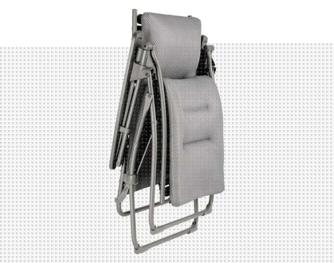 Ergonomischer LAFUMA Relaxsessel Evolution BeComfort® mit robustem Titangestell und komfortabler Polsterung in Silber.