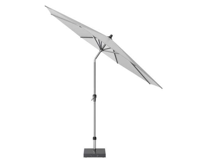 Moderner Sonnenschirm Riva ø 300 cm in hellgrau-anthrazit, idealer Schutz vor Sonne und Regen, stilvoll und funktional.