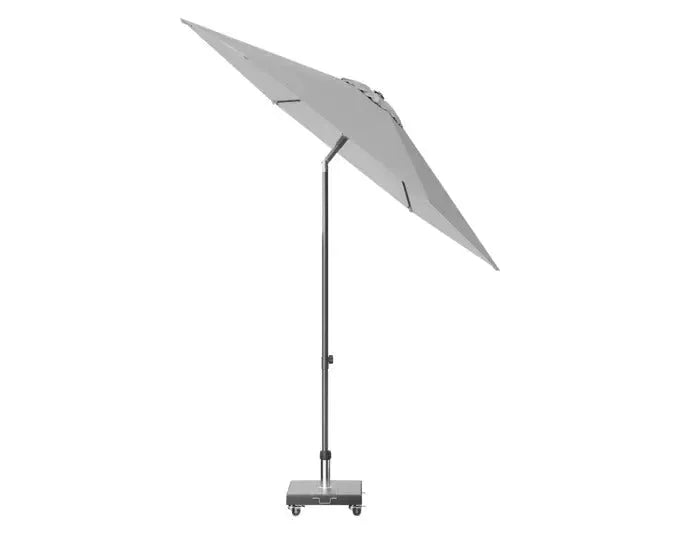 Moderner Sonnenschirm Lisboa von PLATINUM SUN & SHADE, ø 250 cm, in stilvollem hellgrau-anthrazit Design, ideal für Garten und Terrasse.