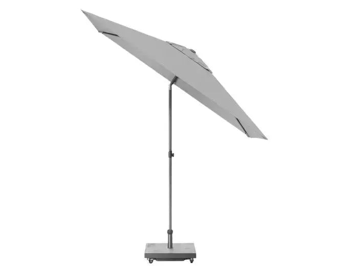Eleganter Sonnenschirm Lisboa 210x150 cm in hellgrau-anthrazit von PLATINUM SUN & SHADE, idealer Schutz vor Sonne und Hitze.