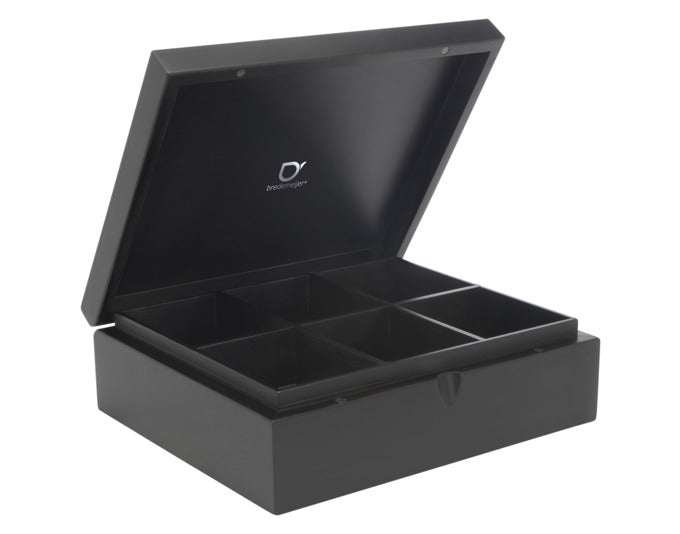 BREDEMEIJER Teebox Bambus schwarz 6 Fächer in  präsentiert im Onlineshop von KAQTU Design AG. Aufbewahrungsdose ist von BREDEMEIJER