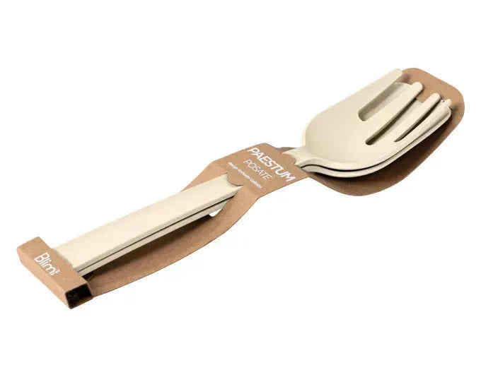Elegantes 2-teiliges Salatbesteck von BLIM PLUS in der Farbe Brown Sugar, 29,3 cm lang, ideal für stilvolles Servieren.