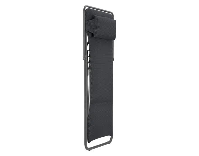 LAFUMA Maxi Transat+ BeComfort® Sessel, dunkelgrau, titane Gestell, komfortabel, faltbar, ideal für Entspannung.