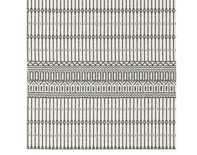 Moderner LAFUMA Outdoor-Teppich Melya, 200x290 cm, aus Polypropylen, in elegantem Schwarz, ideal für Terrasse und Garten.