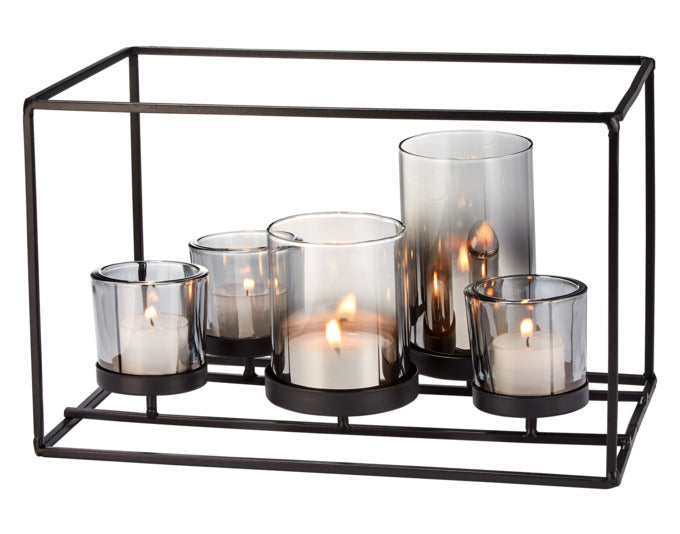 PHILIPPI Windlicht York Glas/Metall 31x19x19 cm