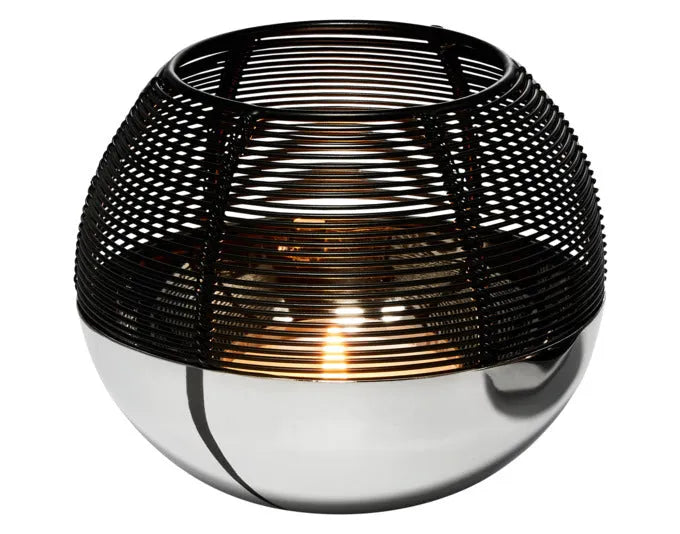 PHILIPPI Teelicht Luna M Metall ø 12x11 cm schwarz/silber in  präsentiert im Onlineshop von KAQTU Design AG. Laterne ist von PHILIPPI