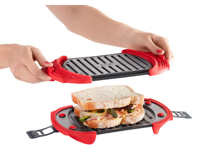 Praktischer LÉKUÉ Mikrowellengrill für schnelles und gesundes Grillen von Speisen direkt in der Mikrowelle.