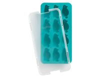 LÉKUÉ Eiswürfelform Pinguin mit Deckel 23x12 cm türkis