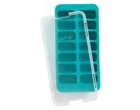 LÉKUÉ Eiswürfelform rechteckig mit Deckel 23x12 cm türkis