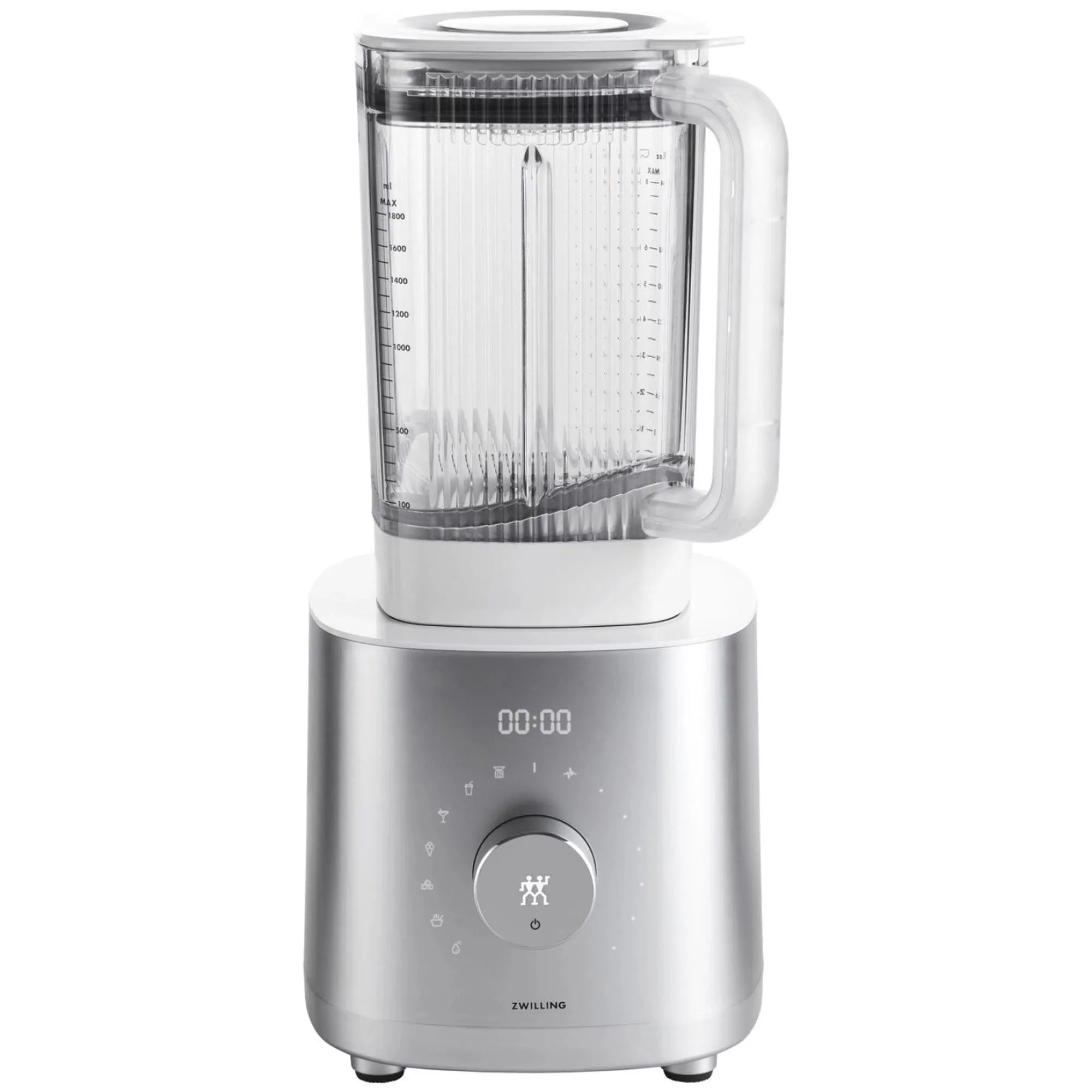 Der silberne Zwilling Enfinigy Mixer: 1,8L, 1000W, Edelstahl, vielseitig für Smoothies, Suppen & mehr. Eleganz trifft Leistung.