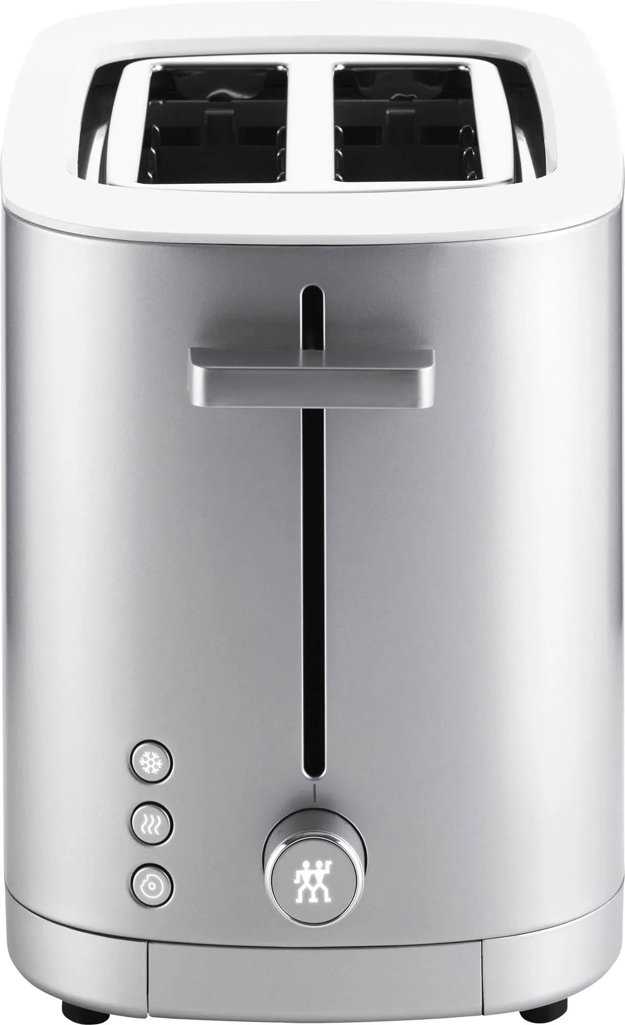 Zwilling Enfinigy Toaster 2: Stilvoller Silbertoaster mit Aufsatz.