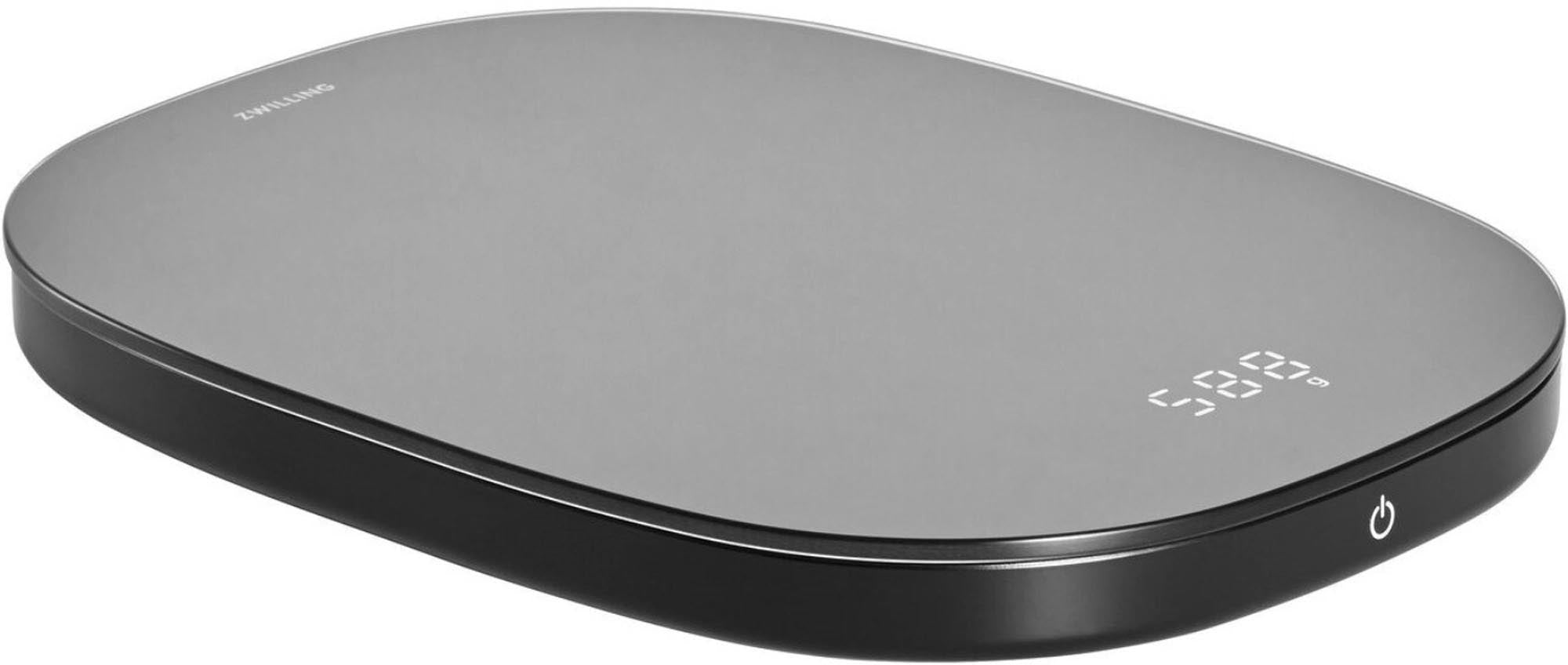 Die Enfinigy Küchenwaage von Zwilling in stilvollem Rosegold bietet eine präzise 10kg Wiegekapazität und 1g Genauigkeit. Ideal für jede Küche!