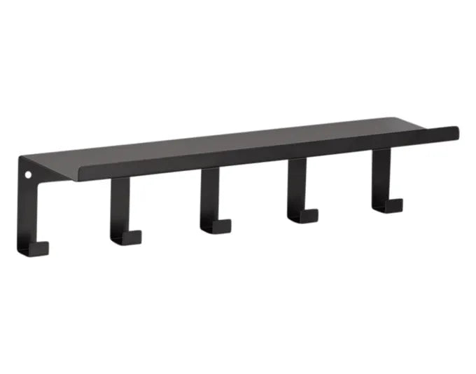 ZELLER Wandregal mit Haken Metall schwarz 40x11x10.4 cm in  präsentiert im Onlineshop von KAQTU Design AG. Wandregal ist von ZELLER PRESENT