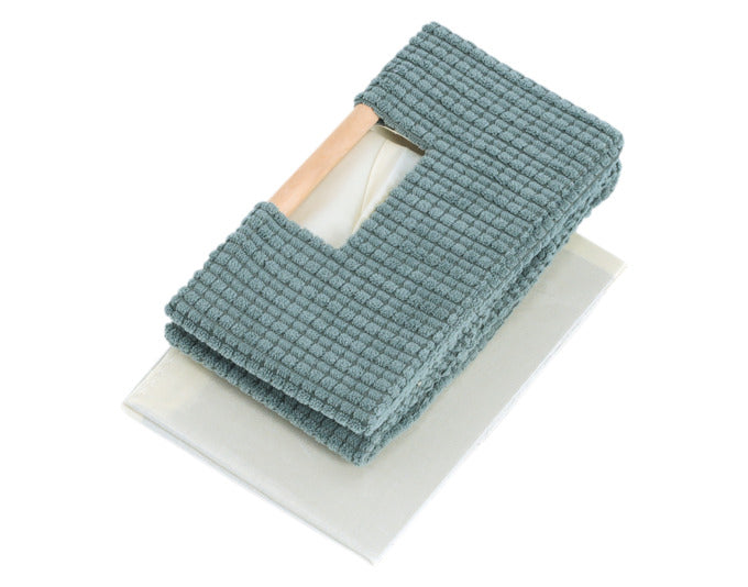 Moderner ZELLER Aufbewahrungskorb in Salbei mit Holzgriffen, 34x23.5x13 cm, ideal für stilvolle und praktische Organisation.