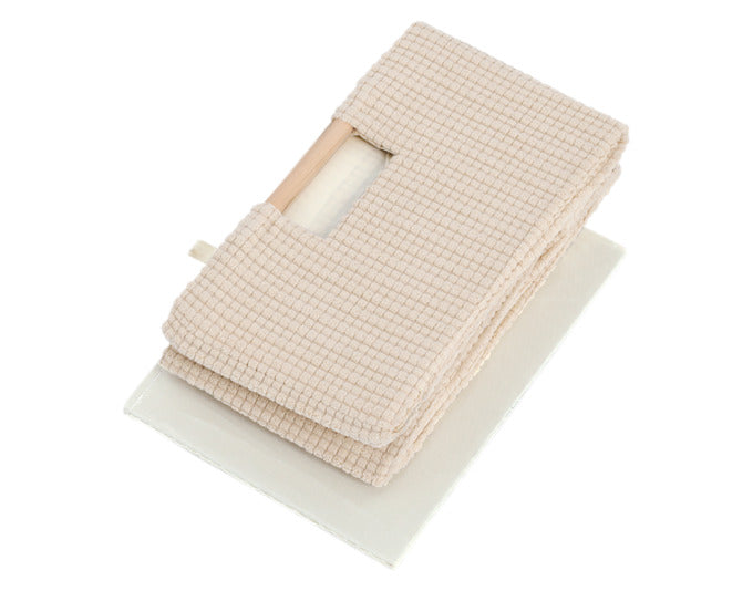 Praktischer ZELLER Aufbewahrungskorb in Beige mit Holzgriffen, 34x23.5x13 cm, ideal für stilvolle und funktionale Organisation.