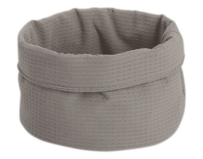 ZELLER Aufbewahrungskorb Waffelpiqué taupe ø 20x12 cm in  präsentiert im Onlineshop von KAQTU Design AG. Aufbewahrungsbehälter ist von ZELLER PRESENT