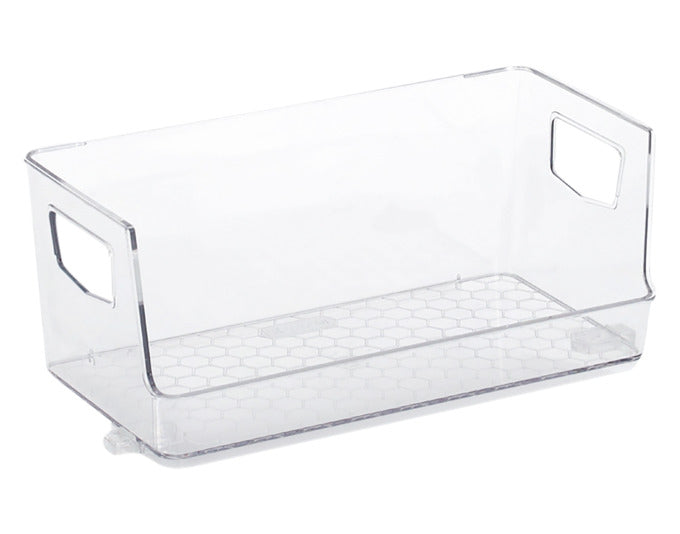Praktisches 2-teiliges Aufbewahrungsboxen-Set aus transparentem Kunststoff, ideal für Ordnung und Übersicht, Maße: 25,5x12,5x11 cm.