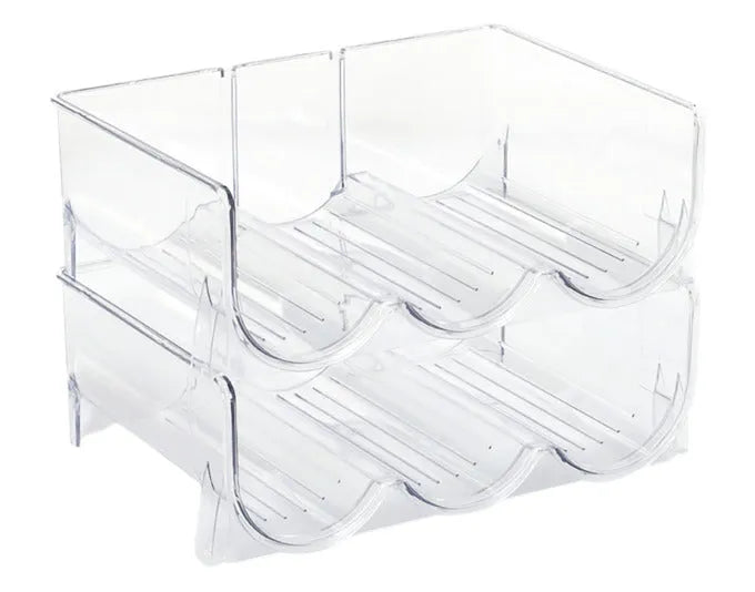 Praktisches ZELLER Flaschenregal aus transparentem Kunststoff, bietet Platz für 3 Flaschen, kompakt und stilvoll, Maße: 28.5x20x10 cm.
