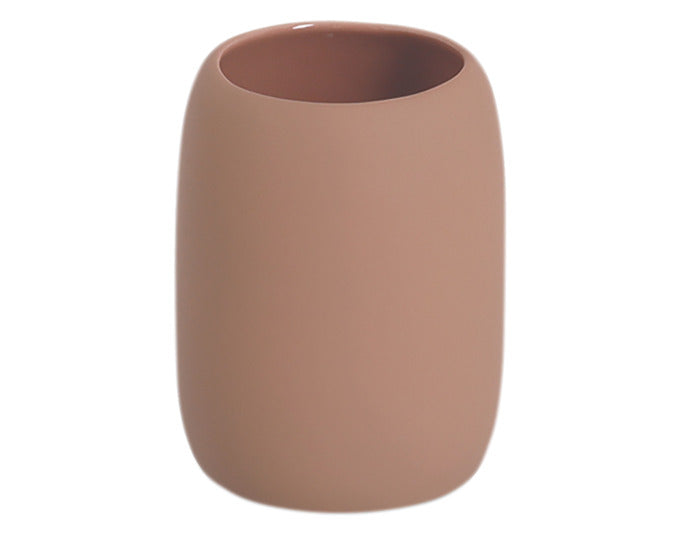 ZELLER Zahnputzbecher Keramik grau ø 8.4x10.8 cm in  präsentiert im Onlineshop von KAQTU Design AG. Badzubehör ist von ZELLER PRESENT
