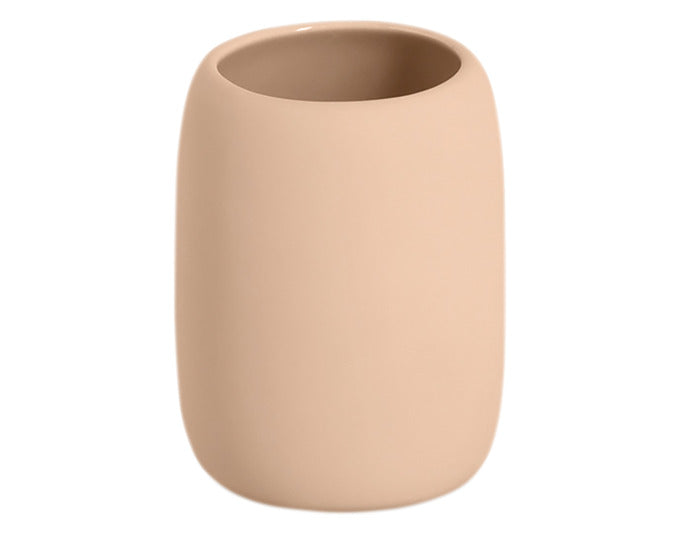 ZELLER Zahnputzbecher Keramik grau ø 8.4x10.8 cm in  präsentiert im Onlineshop von KAQTU Design AG. Badzubehör ist von ZELLER PRESENT