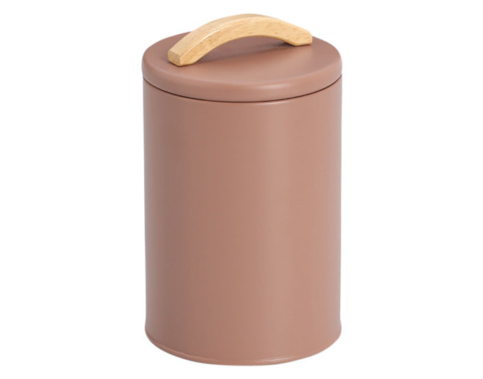 ZELLER Vorratsdose 1300 ml Metall mocca ø 11.3x18.7 cm in  präsentiert im Onlineshop von KAQTU Design AG. Aufbewahrungsbehälter ist von ZELLER PRESENT