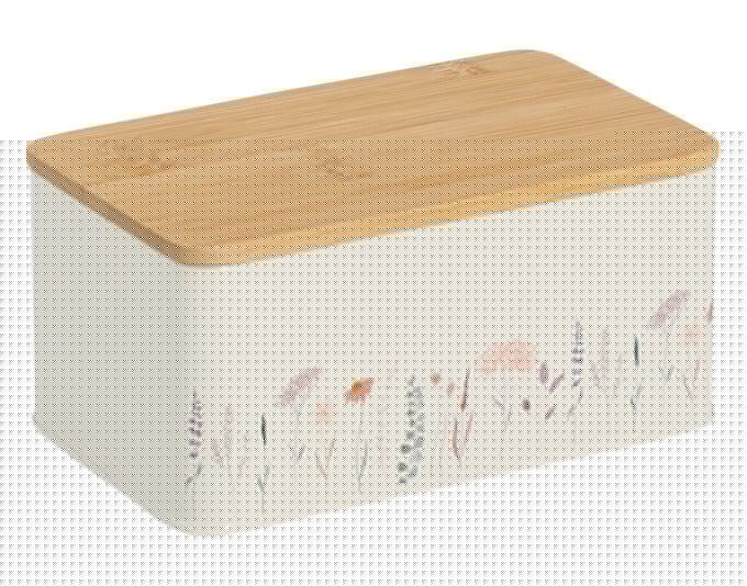 ZELLER Vorratsdose mit Bambusdeckel Flowers 1650 ml 20x12.5x9.5 cm in  präsentiert im Onlineshop von KAQTU Design AG. Aufbewahrungsbehälter ist von ZELLER PRESENT