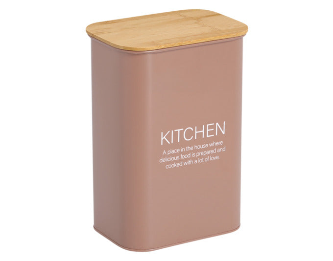 ZELLER Vorratsdose mit Bambusdeckel Kitchen 3500 ml Metall mocca 17.2x12.6x25 cm in  präsentiert im Onlineshop von KAQTU Design AG. Aufbewahrungsbehälter ist von ZELLER PRESENT