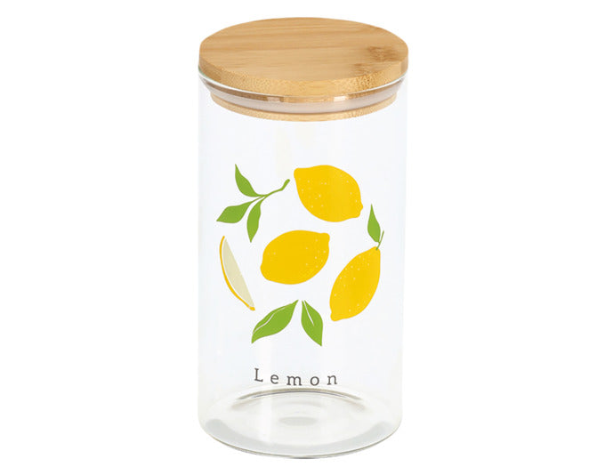 ZELLER Vorratsglas Lemon mit Bambusdeckel 850 ml ø 9x17 cm in  präsentiert im Onlineshop von KAQTU Design AG. Aufbewahrungsbehälter ist von ZELLER PRESENT