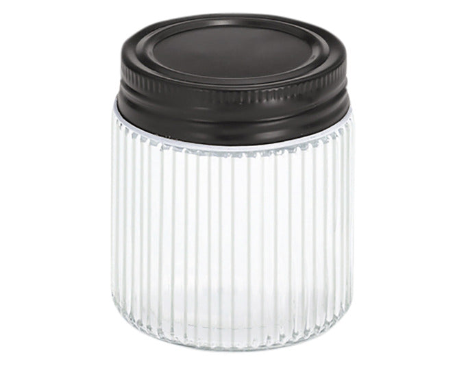 ZELLER Vorratsglas mit Metalldeckel schwarz 120 ml ø 6x7 cm in  präsentiert im Onlineshop von KAQTU Design AG. Aufbewahrungsbehälter ist von ZELLER PRESENT
