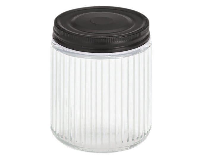 ZELLER Vorratsglas mit Metalldeckel schwarz 520 ml ø 9.3x11.3 cm in  präsentiert im Onlineshop von KAQTU Design AG. Aufbewahrungsbehälter ist von ZELLER PRESENT