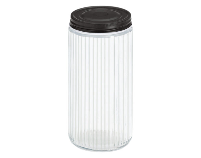 ZELLER Vorratsglas mit Metalldeckel schwarz 950 ml ø 9.3x19.5 cm in  präsentiert im Onlineshop von KAQTU Design AG. Aufbewahrungsbehälter ist von ZELLER PRESENT